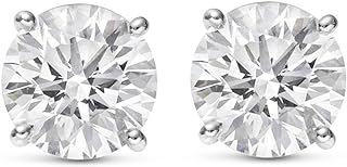 VS1 Diamond Rose Gold Stud Earrings with Push Back, Unisex Round Design for Classy Dressers, GIA Certified, 1/4-2 Carat Weight