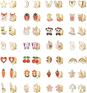 Fansilver 28 Pairs Clip On Earrings for Women Girls Gold Silver Non Pierced Earrings Animal Flower Star Butterfly Clip Earrings Set Cute Clip on Earrings for Teens Girls