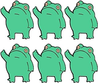 Pin Clasp Enamel Gem Frog Brooch Pack - 6 Fun Cartoon Pins Perfect for Jackets, T-Shirts, Backpacks, and More - Quirky Button Brooch Set for Fashion-Forward Individuals