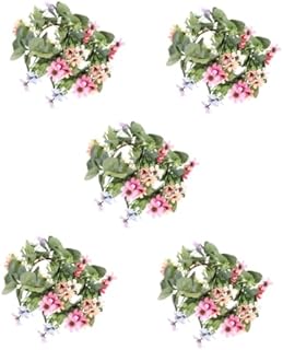 Didiseaon Brand Durable Stainless Steel Mounted 10pcs Artificial Candle Garland with Boxwood Wreath Design In Green for Wedding Decor