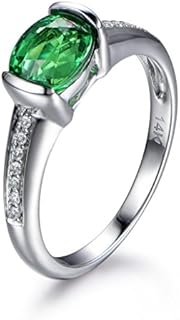 Tsavorite Gemstone Clasp Stunning Oval Diamond Wedding Ring, Elegant Bridal Band in Rose or White or Yellow Gold for Her