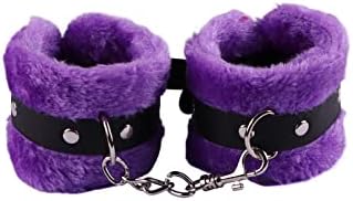 Fluffy Handcuff Bracelet Soft Plush Leg Cuff Wrist Binding Cuff Bracelets Anklets with Detachable Leash Chain for Women Men Lover Couple Cosplay Yoga Jewelry