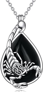 Scorpion Necklace Sterling Silver Black Onyx Scorpion Pendant Scorpion Jewelry Gift for Women Men Teens