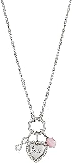Alex and Ani Love Multicharm Interchangeable Necklace:Stainless Steel Silver:Pink