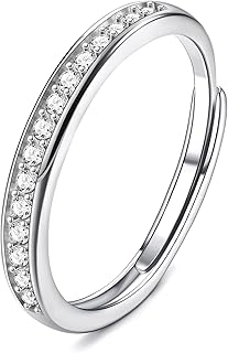 Bague de Pouce Réglable en Argent 925 de JeweBella, Incrustée de Zircon Cubique, Hypoallergénique et Élégante, Idéale pour Mariage et Fiançailles des Femmes avec Peau Sensible