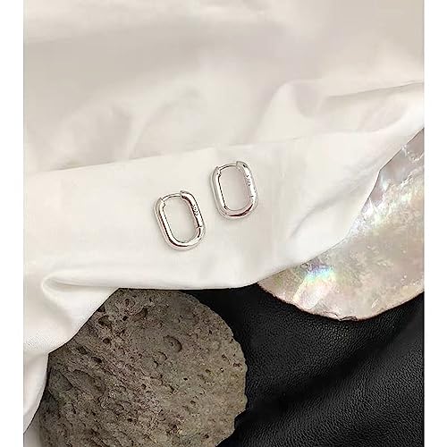 925 Sterling Silver Hoop Earrings, Hypoallergenic Small U Hoop Earrings, Minimalist Huggie Earrings for Women Teen Girls Jewelry Gifts Silver/Gold