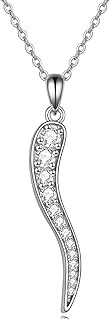 Italian Spring Ring Clasp Pendant Necklace With Cable Chain And Cubic Zirconia For Women – Sterling Silver Peacock Design