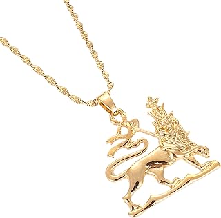 African Ethiopian Lion Pendant Necklace Lion of Judah Jewelry Charms Ethnic Gifts