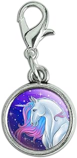 Resin Unicorn Charm Bracelet with Lobster Clasp for Jewelry Lovers - Majestic Pink, Purple & Blue Design