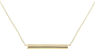 Lucchetta - Solid Gold Bar Pendant Necklace, 14 karat Yellow Gold Goldbar with 16+2 Inch Chain, 14k Solid Gold Necklaces for Women Teen Girls, Italian Excellence Fine Jewelry, XS2327-FZ30