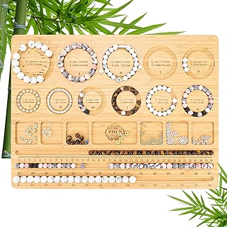 ZDLS Bamboo Bracelet Bead Board for Jewelry Making, Perfect for All Skill Levels, Ideal for Beginners and Professionals, 15.3 X 11.2 X 0.5 Inches Design Canvas
