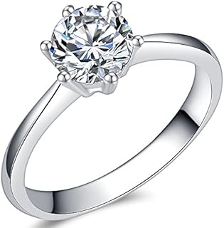 Jude Jewelers Size 3-13 1.0 Carat Classical Stainless Steel Solitaire Wedding Engagement Proposal Statement Ring