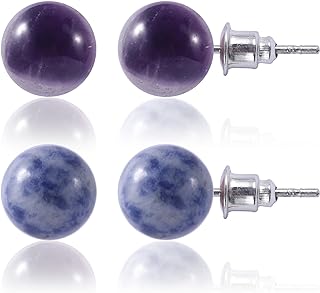 Push-Back Natural Stone Gemstone Climber Earrings for Women, Teardrop Agate Droplet Stud Design- Ideal for Daily Wear or Special Occasions