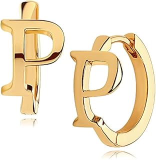 Fettero Initial Earrings 18K Gold Filled Dainty Alphabet Letter Name A To Z Huggie Hoop Earrings Simple Delicate Jewelry Gift