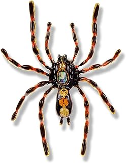 Women's Alloy Spider Brooch Pin with Crystal Accents in Retro Design - Large Statement Piece