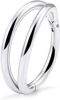 Versatile Unisex Titanium Double Hoop Nose Ring with Cubic Zirconia, Suitable for a Variety of Piercings