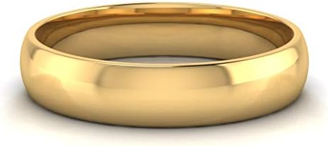 Solid 10k White Yellow Rose Gold Comfort Fit 4mm Wedding Band for Men Women Unisex Polish Finish Ring