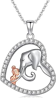 Elephant Necklace for Women 925 Sterling Silver Girls Elephant Pendant Necklace Elephant Jewelry Gifts for Women