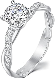 Jude Jewelers Stainless Steel 2.0 Carat Simulated Diamond Wedding Engagement Solitaire Style Proposal Ring
