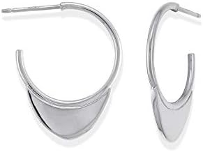 Boma Jewelry Sterling Silver Crescent Post Hoop Earrings