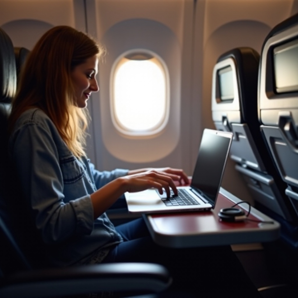 laptop im flugzeug