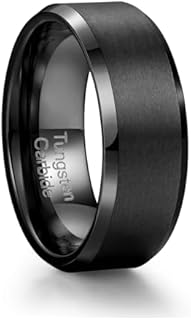 Matte Men's Tungsten Carbide Wedding Ring in 6mm and 8mm Sizes - Ideal Gift for the Modern Groom - Comfort Fit Design