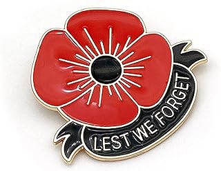 Pin-Clasp Red Poppy Alloy Brooch for Men and Women - Honoring Veterans and Remembrance Days
