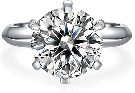 5 Carat Solitaire Round-Cut Moissanite Engagement Ring for Women in Premium 925 Sterling Silver