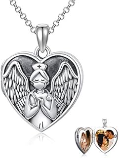 Valentine's Day Sterling Silver Necklace Moon/Sister/Mother/Lotus Flower/Koala Bear/Deer/Snake/Nurse Locket Pendant Jewelry Brithday Mother Day Graduation Gift for Women Girls