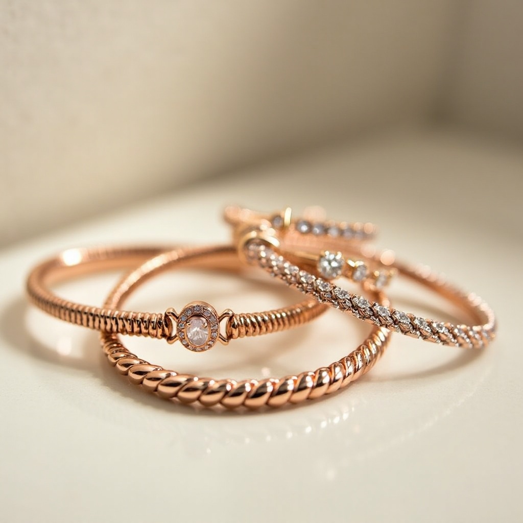 bracelets en or rose tiffany