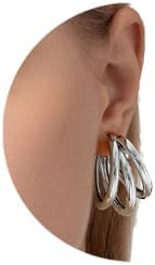 Lever Back 14K Gold Plated Double Hoop Earrings for Women - Gold Chunky Twist Small Thick Open Hoop Design - Hypoallergenic and Lightweight - Dainty Jewelry Gift