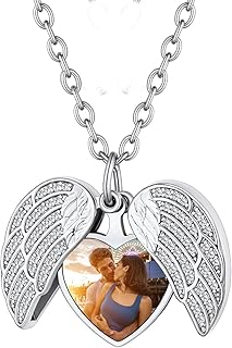 Custom4U Collier Personnalisé avec Photo Gravée pour Femmes, Médaillon en Acier Inoxydable, Chaîne Réglable 55cm, Coffret Cadeau Idéal pour Occasions Spéciales