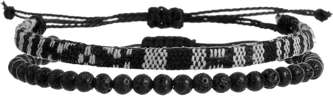 LUBINGSHINE 2pcs Surfer Beach Bracelet, Weave Bracelets for Men Women, Handmade Boho Beaded Braided Bracelets, Summer Jewelry Wrap Bracelets, Waterproof Adjustable Anklet