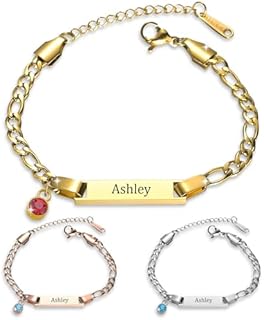 Lobster Claw Clasp Men's ID Bracelet - Box Chain Stainless Steel Personalized Name Bar - Perfect for Men and Women - Unique Design