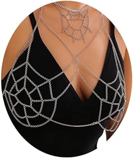 Alloy Clasp Mavis Body Chain - Durable Silver Mesh Design - Glamorous Necklace For Women - Enhances Silhouette - Ideal For Any Occasion