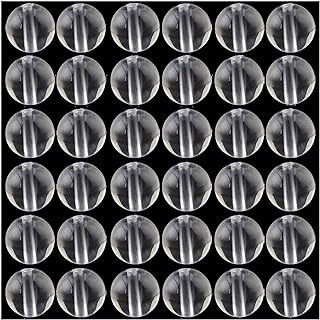 Natural Stone Beads 100pcs 8mm White Clear Crystal Quartz Round Stone Beading Loose Gemstone Hole 1mm DIY Smooth Beads for Bracelet Necklace Earrings Jewelry Making (Clear Crystal Quartz White, 8mm)