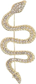 Gold Snake Large Brooches for Women, Punk Style Lapel Pin Shiny Zircon Wedding Pin Teenage Girls Graduation Dress Crystal Brooch Fashion Prom Jewelry