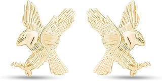 Eagle Stud Earrings In 14k Gold Over Sterling Silver