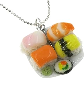 KIWI DAISY "Sushi" Polymer Clay Pendant Necklace