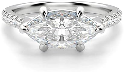 Riya Gems 3 CT Marquise Infinity Accent Engagement Ring Wedding Eternity Band Vintage Solitaire Silver Jewelry Halo-Setting Anniversary Praise Vintage Ring Gift