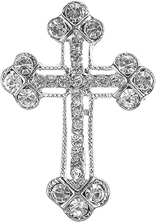 Abaodam Crystal Cross Brooches Rhinestones Cross Brooch Pin Breastpin Lable Pin Jewelry Accessories Gift for Men Women Girls