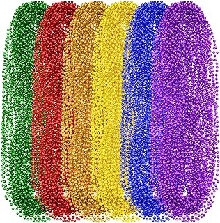 300 Pcs Pride Beads Stuff LGBTQ Metallic Beads Necklace Bulk Pride Necklace Accessories Metallic Rainbow Beads Gay Toys Costumes Decor for Pride Month Parade Throws Party Favors