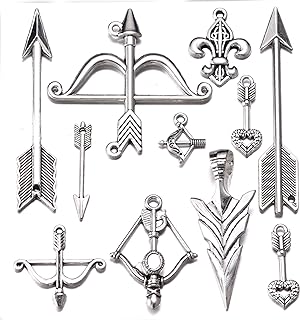 100g Mixed Antique Silver Bow and Arrow Charms Pendants DIY Bracelets Necklace Jewelry Making Craft Wholesale (A495)
