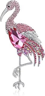 4-INCH FLAMINGO HOT PINK AUSTRIAN RHINESTONE CRYSTAL BROOCH PIN ANIMALS GIFT BOXED B1615HP