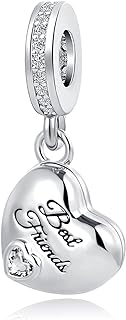 Mom Baby Footprint Grandma Best Friend Charm Crystal Bead for Pandora Bracelet