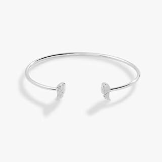 Alex and Ani Angel Wings Shiny Silver Flex Cuff Bracelet - Nickel-Free Brass - Ethically Made in China
