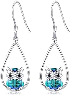 Charming Owl Dangle Earrings with French Wire Back, Sterling Silver, Ideal for Women, Animal Design Jewelry Gifts