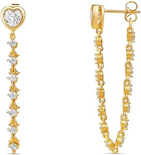 MILLA Dangle Earrings for Women - Cute Designer Earrings for Women Trendy Gold Chain Earrings & Sterling Silver Dangly Earrings