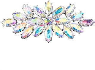 EVER FAITH Elegant Wedding Corsage Jewelry Marquise Crystal Booming Flower Brooch Pin for Women