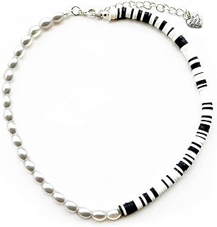 Puka Shell Pearl Choker Necklace with Ball Chain for Women & Men - Ideal Summer Beach Jewelry Gift